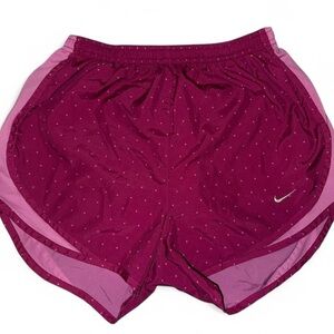 Nike Women's Burgundy and Pink Athletic Shorts